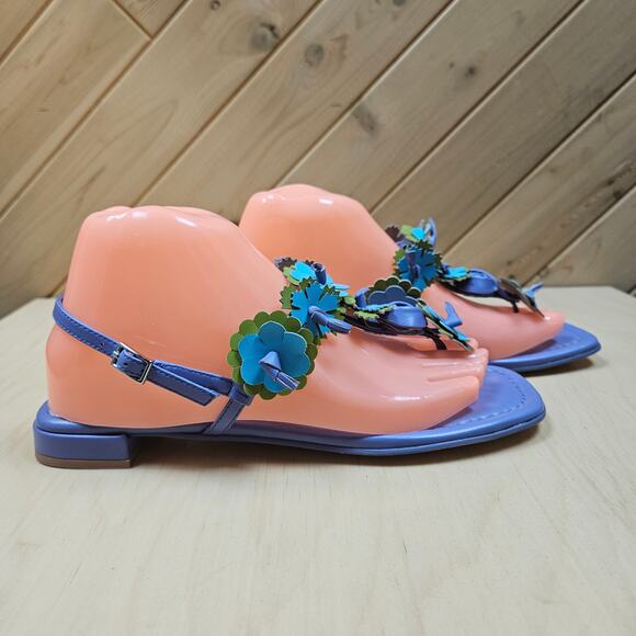 DIANTHUS by Jeffrey Campbell slingback thong sandal Floral detail - Picture 5 of 8